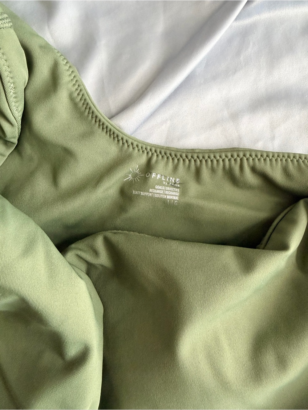 aerie Olive Green Padded Light Support Sports Bra